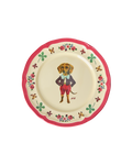 Melamine Vintage Side Plate with Nathalie Lété Print - Red